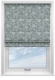 Bird Garden, Charcoal - Twist&Fit Roman Blind